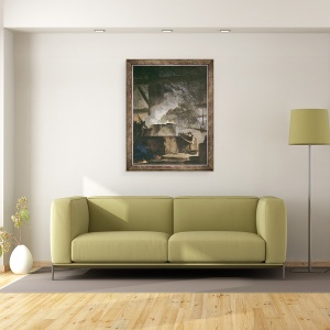 Tablou inramat - Louis Jean Jacques Durameau - Lucrarile Saltpetre, 60 x 80 cm - Img 2