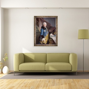 Tablou inramat - Louis M. Tocque - Abel Francois Poisson 1727-81 Marchizul de Marigny, 60 x 80 cm - Img 2