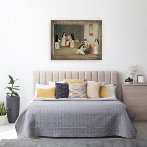Tablou inramat - Louise Madelaine Cochin - ingrijirea bolnavilor, de la LAbbaye de Port-Royal, 70 x 90 cm - Img 3