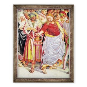 Tablou inramat - Luca Signorelli - Detaliu al Predicarii Anticristului, din Capela Madonnei di San Brizio, 70 x 90 cm