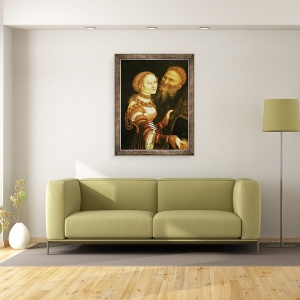 Tablou inramat - Lucas Cranach the Elder - Curtezana si batranul, 60 x 80 cm - Img 2