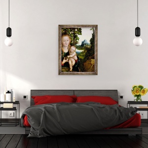 Tablou inramat - Lucas Cranach the Elder - Madonna si Copilul I, 70 x 90 cm - Img 3
