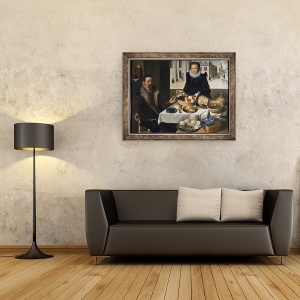 Tablou inramat - Lucas van Valckenborch - Portret dublu al unui cuplu in varsta, 60 x 80 cm - Img 2