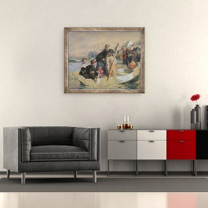Tablou inramat - Lucien Simon - Scena breton, 70 x 85 cm - Img 2