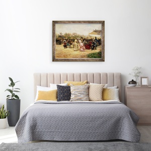 Tablou inramat - Ludovico Marchetti - Vanzatorii de flori, 70 x 90 cm - Img 3