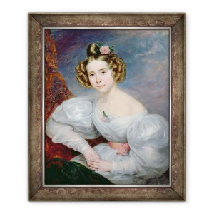 Tablou inramat - Ludwig August - Portret De O Tanara Femeie, 50 x 60 cm