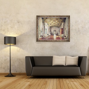 Tablou inramat - Luigi Premazzi - Sala Marelui Agate din Palatul Catherine de la tarskoye Selo, 60 x 80 cm - Img 2