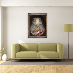 Tablou inramat - Marcus Gheeraerts - Catherine Killigrew, Lady Jermyn, 60 x 80 cm - Img 2
