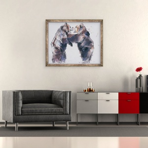 Tablou inramat - Mark Adlington - Playfight, 50 x 60 cm - Img 2