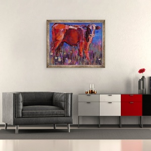 Tablou inramat - Mark Adlington - Vitel rosu, Cazalla de la Sierra, 70 x 85 cm - Img 2