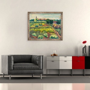 Tablou inramat - Marta Martonfi-Benke - Gradini suburbane, 50 x 60 cm - Img 2