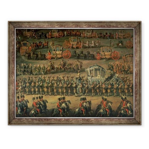 Tablou inramat - Martin II Mytens - Sosirea Isabellei de Parma cu ocazia nuntii sale cu Joseph al II-lea, detaliu I, 60 x 80 cm