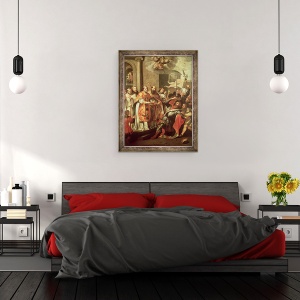 Tablou inramat - Martin Pepyn - Sfantul Bernard de Clairvaux 1090-1153 si Wilhelm X 1099-1137 Duce de Aquitania, 60 x 80 cm - Img 3