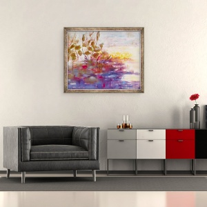Tablou inramat - Mary Smith - reflexii aurii si roz, 70 x 85 cm - Img 2