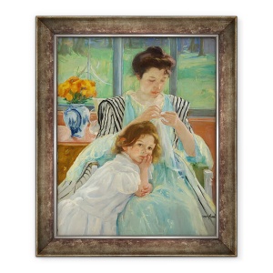 Tablou inramat - Mary Stevenson Cassatt - Tanara mama de cusut, 50 x 60 cm