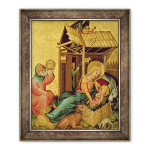 Tablou inramat - Master Bertram of Minden - Nasterea Domnului, de la Altarul Buxtehude, 50 x 60 cm