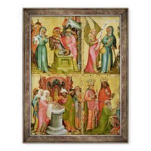 Tablou inramat - Master Bertram of Minden - Sacrificiul lui Ioachim si taierea imprejur a lui Hristos, din aripa stanga a altarului Buxtehude, 60 x 80 cm