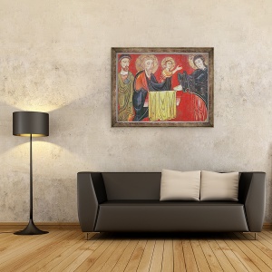 Tablou inramat - Master of Avià - Prezentarea la templu, de la Frontul Altarului Santa Maria dAvia, Bergueda, 60 x 80 cm - Img 2