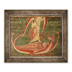 Tablou inramat - Master of Llussà - Sfantul Mihail lupta cu Dragon, 50 x 60 cm