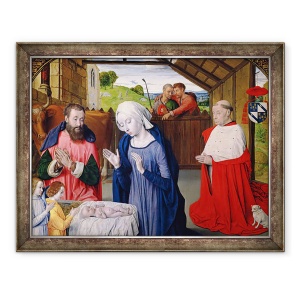 Tablou inramat - Master of Moulins - Nasterea Cardinalului Rolin, 60 x 80 cm