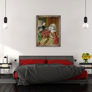 Tablou inramat - Master of the Pfullendorf Altar - Nasterea Fecioarei, 70 x 90 cm - Img 3
