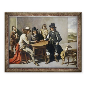 Tablou inramat - Mathieu Le Nain - Jucatori zaruri, 60 x 80 cm