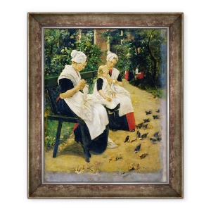 Tablou inramat - Max Liebermann - Amsterdam orfani in gradina, 50 x 60 cm