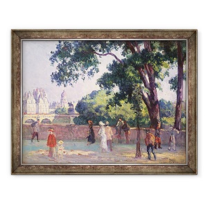 Tablou inramat - Maximilien Luce - Quai de lInstitut si Place Dauphine vazut de la Quai du Louvre, 70 x 90 cm