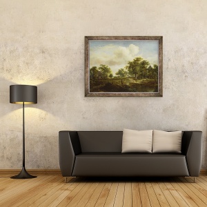 Tablou inramat - Meindert Hobbema - O poiana a padurii, 60 x 80 cm - Img 2