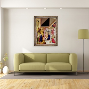 Tablou inramat - Melchior Broederlam - Altar al Chartreuse de Champmol, partea stanga reprezentand Buna Vestire si Vizita, 60 x 80 cm - Img 2