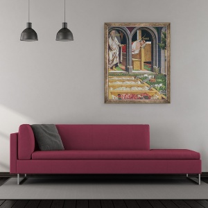 Tablou inramat - Michael Pacher - Aparitia lui Gamaliel preotului, Lucien, din Altarul Sfantului stefan, 50 x 60 cm - Img 2