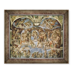Tablou inramat - Michelangelo Buonarroti - Judecata de Apoi, de la Capela Sixtina, 70 x 85 cm