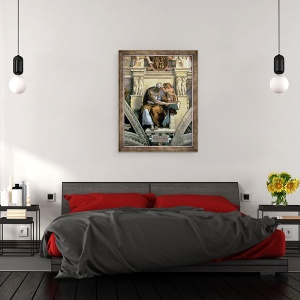 Tablou inramat - Michelangelo Buonarroti - Plafonul Capelei Sixtine, Sibyl Cumaean, 70 x 90 cm - Img 3