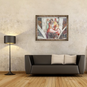 Tablou inramat - Michelangelo Buonarroti - Plafonul Capelei Sixtine, The Prophet Jeremiah, 60 x 80 cm - Img 2