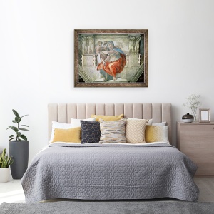 Tablou inramat - Michelangelo Buonarroti - Plafonul Capelei Sixtine, Delphic Sibyl, 70 x 90 cm - Img 3