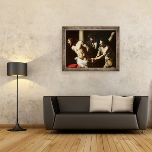 Tablou inramat - Michelangelo Caravaggio - Flagelarea lui Hristos, 60 x 80 cm - Img 2