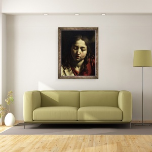 Tablou inramat - Michelangelo Merisi da Caravaggio - Cina de la Emmaus, detaliu VIII, 60 x 80 cm - Img 2