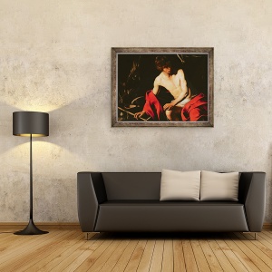 Tablou inramat - Michelangelo Merisi da Caravaggio - Sfantul Ioan Botezatorul, 60 x 80 cm - Img 2