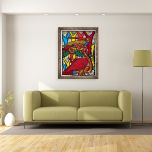 Tablou inramat - Muktair Oladoja - Viata pasarilor I, 60 x 80 cm - Img 2