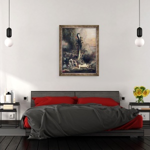 Tablou inramat - Narcisse Berchere - Hercule si Hydra Lernaeana, dupa Gustave Moreau, 70 x 90 cm - Img 3