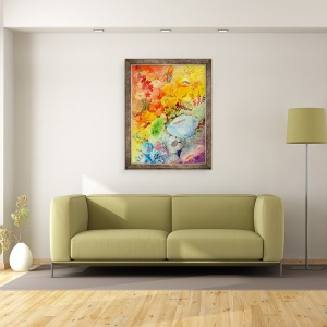 Tablou inramat - Neela Pushparaj - Blue Poppy, 70 x 90 cm - Img 2