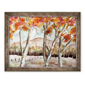 Tablou inramat - Neela Pushparaj - Copaci Rosii, 60 x 80 cm