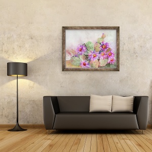 Tablou inramat - Neela Pushparaj - gradina cactus, 60 x 80 cm - Img 2