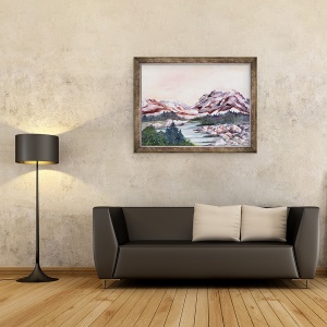 Tablou inramat - Neela Pushparaj - Rocky Hills si apa., 70 x 90 cm - Img 2