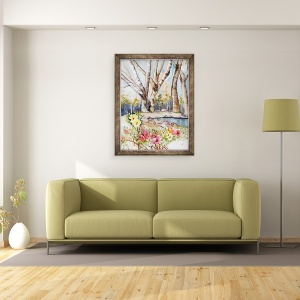 Tablou inramat - Neela Pushparaj - Wild Rose iaz, 70 x 90 cm - Img 2