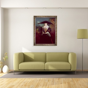 Tablou inramat - Nicolas de Largilliere - La Belle Strasbourgeoise, posibil portretul nuptial al surorii artistului Marie-Elizabeth, 60 x 80 cm - Img 2