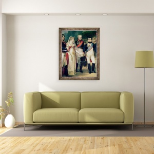 Tablou inramat - Nicolas Louis Francois Gosse - Napoleon Bonaparte si reginei Louisa a Prusiei, detaliu II, 60 x 80 cm - Img 2