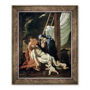 Tablou inramat - Nicolas Poussin - Depozitia, 50 x 60 cm