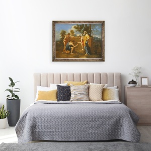 Tablou inramat - Nicolas Poussin - Pastori Arcadieni, 70 x 90 cm - Img 3