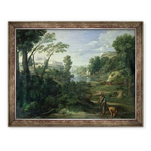 Tablou inramat - Nicolas Poussin - Peisaj cu Diogene, 60 x 80 cm
